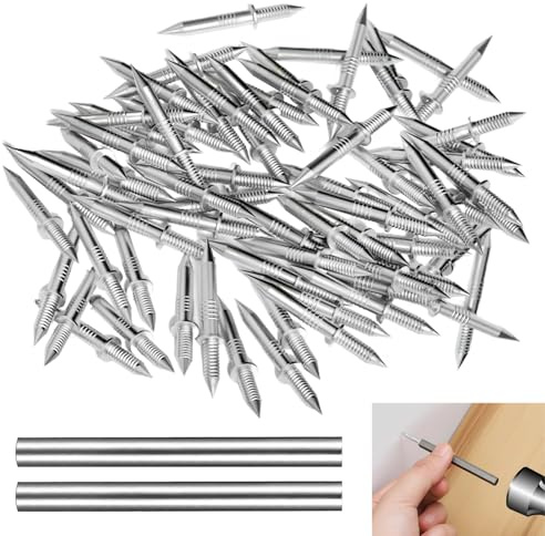 100 PCS Double Headed Skirting Board Nails, Double Sided Traceless Nails Invisible Security Screws with 2 Sleeve Tools for Wood Furniture, DIY Craft Projects, Baseboards, Sofas, and Headboards