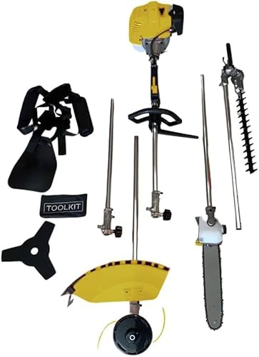 Nemura - Desbrozadora térmica multifunción 5 en 1 – 52 cm3 (desbrozadora, podadora, cortado-duras, extensor) – DM052 – Herramientas de jardín – Marca francesa