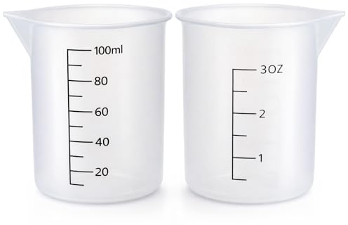 saerryor 2 Pcs 100ml Silicone Laundry Detergent Cup with Scale | Laundry Detergent Measuring Cup for Detergent Resin DIY Craft Kitchen Baking Laboratory Cooking