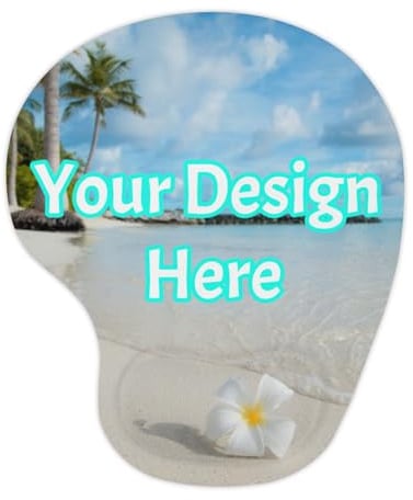 Custom Mouse Pad Wrist Support, Personalised Ergonomic Mouse Mat with Photo, Text, Logo, Design Your Own Mousepad No-Slip Base for Office Gaming (Style 2-rubber base)