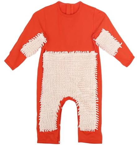 YRREATY 90cm Ropa de Niños Niñas Limpieza Mopa Pelele Ropa de Mopa Larga Ropa de Gateo Mono Traje de Mopa