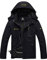 GEMYSE Herren Warme Skijacke Berg Winddicht Wasserdicht Atmungsaktiv Multi-Pocket Outdoor-Winterjacke mit Kapuze,Schwarz,S