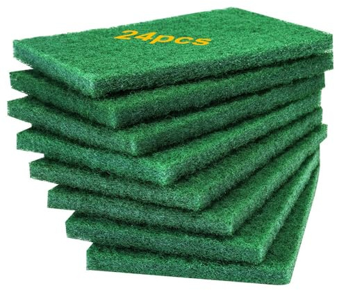 infok 24Pcs Scouring Pad, Heavy Duty Dish Scrubber for Kitchen, Grill, Pots