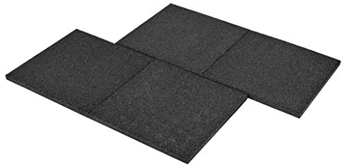yorten 6X Fallschutzmatten Schwarz Fallschutzplatten Gummimatten Bodenmatten 50 x 50 x 3 cm für Outdoor Bodenbeläge, wie Gehwege, Terrassen und Kinderspielbereiche