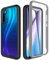 BESINPO für Redmi Note 8 Hülle, Handyhülle für Xiaomi Redmi Note 8, 360 Grad Rundumschutz mit Eingebautem Displayschutz,Transparent TPU Bumper Cover Schutzhülle Case für Redmi Note 8 Schwarz