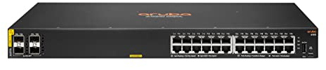 HPE Aruba Networking Aruba 6100 24G Class4 PoE 4SFP+ 370W Gestito L3 Gigabit Ethernet [10/100/1000] Supporto Power over Ethernet [PoE] 1U Nero (HPE Aruba 6100 24G Class4 PoE 4SFP+ - Switch - Managed