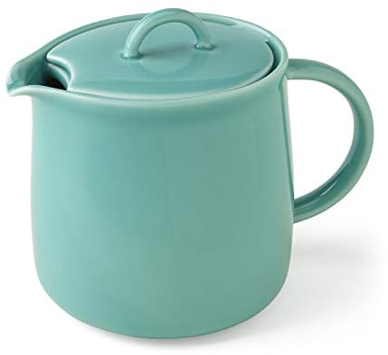 Forlife 620Sfm Teekanne, Keramik, 21 fl oz (591 ml), für 3 Tassen, Teesieb, mikrowellen- und spülmaschinenfest, grün, Seafoam Dunju Teekanne