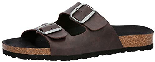 Lico Pantolette Bioline Man Vegan Herren Hausschuh, Braun, 38 EU