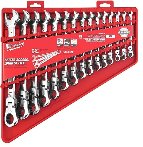 Milwaukee 15-teiliges SAE-Flexkopfschlüssel-Set