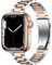 Wepro Straps Compatible with Apple Watch Strap 44mm 42mm 45mm 46mm 49mm, Stainless Steel Slim Replacement Metal Apple Watch Series 10 9 8 7 6 5 4 3 2 1/SE/SE 2/Ultra/Ultra 2 Strap, Silver/Rosegold