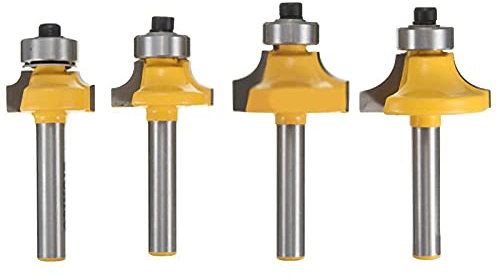 4 Stücke 1/4 Schaft Round Over Router Bit, Runde über Fräser Kantenformende Holzbearbeitung Eckenrunden Trimmen Fräser Werkzeuge Set 1/2 3/8 1/4 1/8