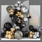 PartyWoo 140pc Black & Gold Balloon Arch Kit, Marble & Metallic Balloons for Birthday, Wedding, Anniversary