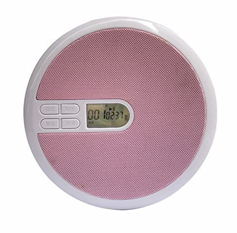 ZXNQ Portable DVD/VCD/CD player, English Walkman Repeater, Headphones and microphones can be connected, One-click transcription,Pink