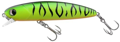 FishingLady | Sinkende Wobbler (Kunstköder) 80mm / 13 GR besonders fängig fürs Raubfisch Angeln auf Zander/Hecht/Barsch/Forelle (Grün-Gelb-Tiger)