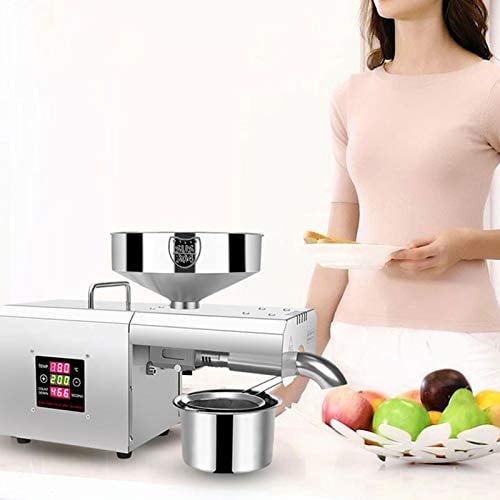 Ölpresse Maschine Elektrische Ölmühle für Walnüsse Erdnüsse Öl Pressmaschine Automatische Heißpresse Edelstahl Extraktor 220V