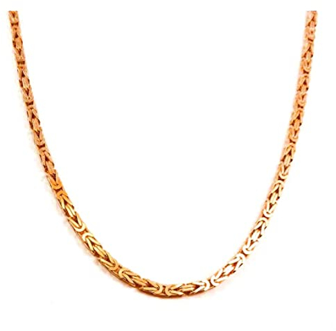 Königskette 18kt Rose Gold Doublé 4mm Länge 90cm, Halskette Herren-Kette Goldkette Damen Geschenk Schmuck ab Fabrik Italien Tendenze-Italy