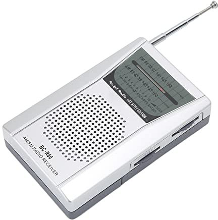 ciciglow AM FM Portable Radio, Transistor Radio 5W Speaker 2AA Battery Operated, Long Range Reception, Pocket Radio for Travel Emergency Home
