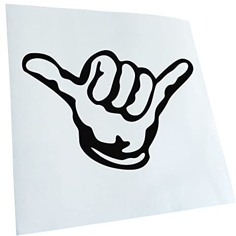 Kiwistar - Autoaufkleber - Schwarz - 60x39cm Hang loose - Alles locker - Shaka - Heckscheibe Auto Aufkleber wetterfest für Kfz LKW Mofa Truck - Sticker außen selbstklebend Tuning Zubehör für Fenster