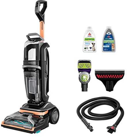 BISSELL Revolution HydroSteam Pet Carpet Cleaner, Upright Deep Cleaner, HydroSteam Technology, 2-in-1 Pet Upholstery Tool & Formulas Included, 3432