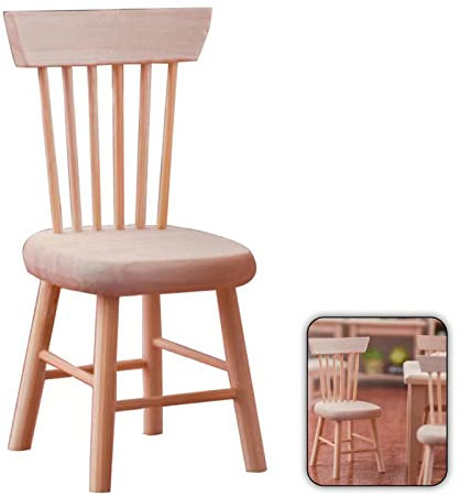 KAYLRE Mobili per casa delle bambole Scala 1:12 Mobili in legno Mobili in miniatura Set Casa delle bambole Accessori Mobili Modello-Sedia