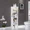 Tiasott Bathroom Floor Cabinet,Home Storage Cabinet with Doors and Shelves,Free Standing Tall Slim Side Organizer,Home Furniture Unit,Waterproof Kitchen Storage Rack,White Pantry Cabinet