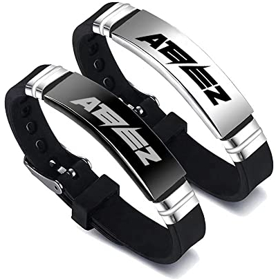 Charm-Silikon-Armbänder, Schmuck für Geschenke, 2 Stück, 7.99 inch, Edelstahl