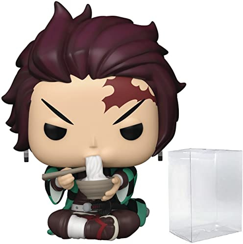 POP Demon Slayer - Tanjiro Kamado with Noodles Funko Vinyl Figure (Bundled with Compatible Box Protector Case), Multicolor, 3.75 inches