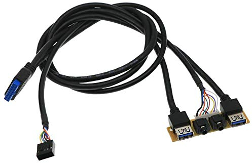 Jsrnqert Carcasa frontal de 60 cm. USB 3.0 + USB 3.0 + conectores hembra de audio HD, placa E/IN + cable interno USB, conducto de extensión