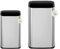 EKO 2-Pack Stainless Steel Open Top Trash Can with Removable Inner Basket, Square Small Garbage Can, 1.8 + 3.2 Gallon Wastebasket Combo, Trashcan for Kitchen, Bathroom, Office, Home