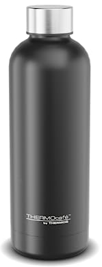 THERMOcafé by THERMOS TC Daily Bottle Black Mat - Termo de acero inoxidable (0,50 L, resistente al carbono, 6 horas de calor y 12 horas de frío, totalmente hermético, para escuela, viajes y oficinas)