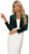 Allegra K Velvet Shrug for Women's Long Sleeve Open Front Cardigan Cropped Bolero Jacket Green L