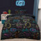 OHS Double Duvet Set Black, Teenage Boy Bedding Ultra Soft Warm Comfy Duvet Covers Gaming Bedding for Boys Christmas Duvet Cover with Pillowcases