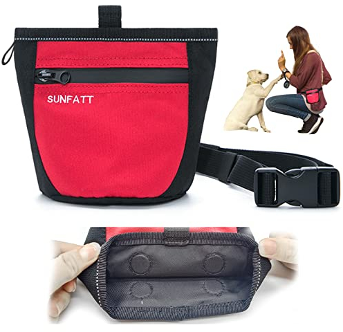 SUNFATT Leckerlitasche für hunde,Futterbeutel Hundetraining,Magnetischer Leckerlibeutel Mit Verstellbarem Gürtel und Gürtelclip-Design.