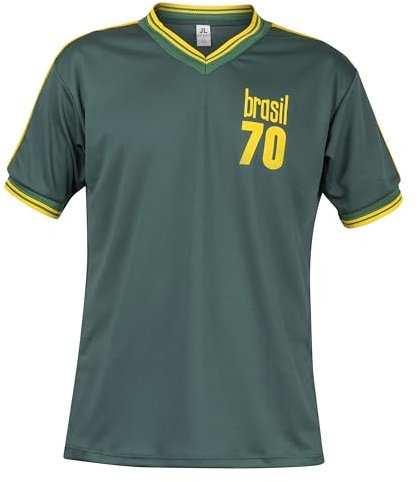 Brésil 70 Maillot de Football Vert Sport T-Shirt Fans rétro Vintage