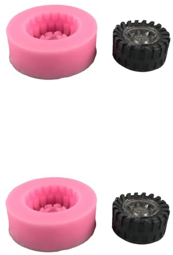 HIRAIDAI Silikonform Fondant 2 Stück Reifen Fondant Kuchen Auto Motorrad Schokolade Backform
