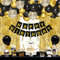Decoration Anniversaire Noir Et Or, 55 Ballons Noir Et Or,Ballon Confettis Or, Banderole Joyeux Anniversaire, Rideau Frange Anniversaire, Kit Ballons Anniversaire Noir Pour Happy Birthday Decoration