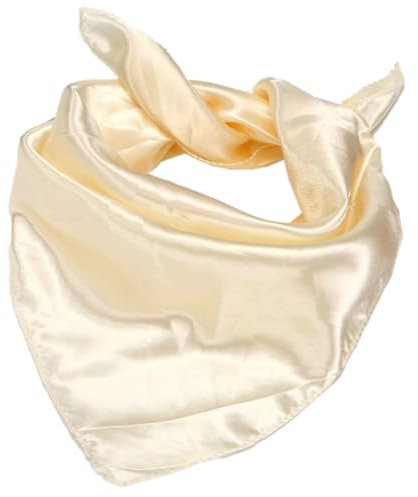 Whakano Einfarbig Seidenschal Damen 50x50cm,Elegante Seidentuch Kopftuch,Bandana,Quadratische Schals,Klein Weich Quadratisch Seidenschal,Handgelenkriemen,Stirnbänder,Geschenkfür Damen Frauen,Beige