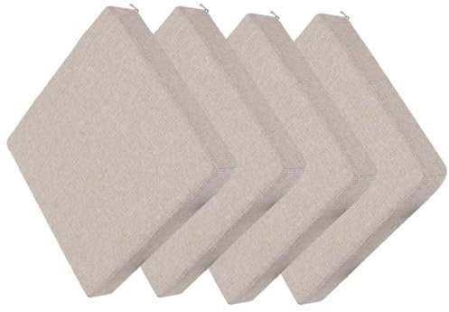 Pack 1/2/4 Cojines Para Sillas Jardin Cuadrado, 25/30/35/40cm,Cojines Para Sillas De Taburete ,Grueso De 5 Cm Cojines Sillas Antideslizante Extraíble,para Cocina,Comedor,Oficina(G,30x30x5CM 4pcs)