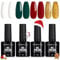 TOMICCA UV Nagellack Weihnachten Set, 4 Farben Rot Grün Weißer Glitzer Gel Nagellack, Soak-Off UV/LED Geschenk für Nagelstudio DIY Home, 8ML