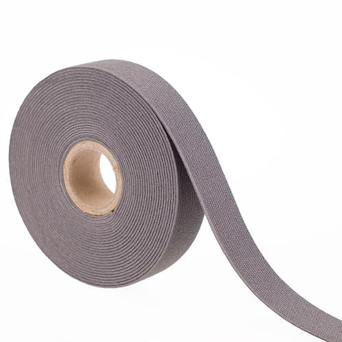 Farbiges Gummiband zum Nähen, 20 mm Nähgummi, gewebt, 5 Meter (grau)
