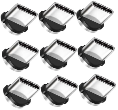 CIYODO USB-c Magnetadapter 9 Stück Aluminium Magnetische Ladeadapter 360° Drehbar Typ-c Magnetische Ladekabelspitze Mit Staubschutz Für Smartphone Schnellladen Und Datenübertragung