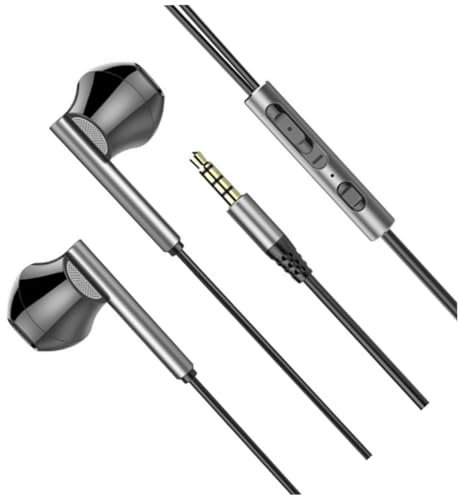 CAXUSD 2stücke Metall In-Ear Ohrhörer Mit Starkem Bass Gaming Kopfhörer Mit Mikrofon Geräuschisolierung Kompatibel Mit Pc Laptop Und Mobilgeräten Schwarz