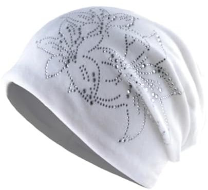 WOYUANSHA Mütze Beanie Hut Damen Blumen Strass Hut Damen Glanz Samt Geklebt Schädel Mützen Mütze Weiblich Mütze Mütze