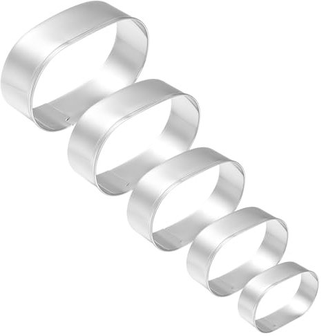 JJUNW 5 Stück Plätzchen Ausstecher, Rund Ausstecher, Ausstechformen Set Edelstahl Keksausstecher Gebäckformen Ausstecher für Gebäck Fondant Kuchen Backzubehör Küchen DIY Zubehör