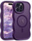Pepmune Magnetic for iPhone 15 Pro Max Case [Compatible with Magsafe] Translucent Matte Cute Curly Wave Frame Phone Case,Soft TPU Bumper Slim Fit Shockproof Protective Cover for Men Women-Dark Purple