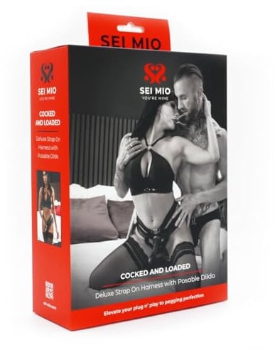 SEI MIO Strap On Harness and 6.5” Dildo – Cocked and Loaded Premium Strap On Kit, Pegging Dildo, and Sex Toys for Couples
