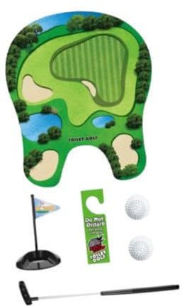 Folpus Golf Toilette Cadeau Drôle, Jeu de Toilette Au Golf, Mini-Golf Accessoire pour La Salle de Bain, Cadeaux Uniques pour Hommes, Nouveauté, Cadeaux pour Papa, Jeu de Toilette pour Petit Ami
