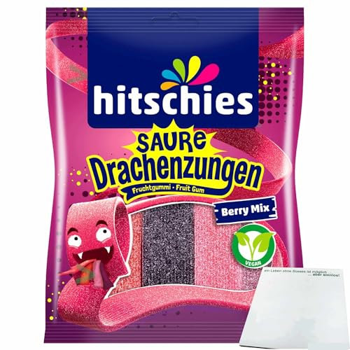 usy Bundle für hitschies Saure Drachenzungen Berry Mix (125g Packung) + usy Block