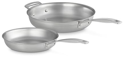 Le Creuset Stainless Steel Classic 3-Ply Set of 2 Fry Pan Set, 9.5 and 11