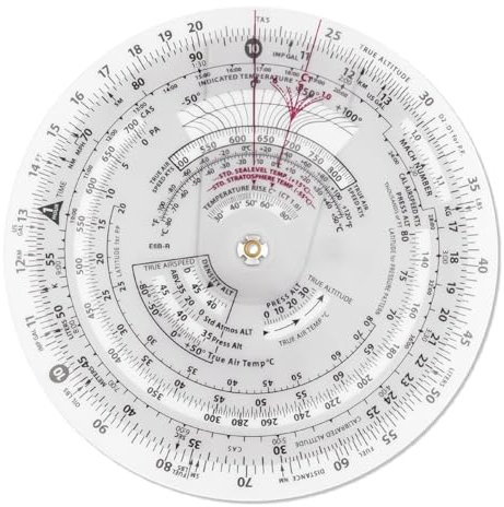 Qussedser Ordinateur de Vol Circulaire E6B-R de 6 Pouces de Diamètre, Calculateur D'Ordinateur de Vol, Formation au Vol Standard pour Étudiants, Utilisation IFR VFR